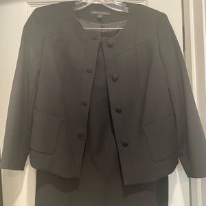 Black 2 piece stretch wool blend suit